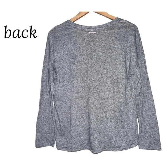 VICTORIA’S SECRET Heather Gray Henley Top The Dreamer Long Sleeve Tee Women’s M - Picture 6 of 13